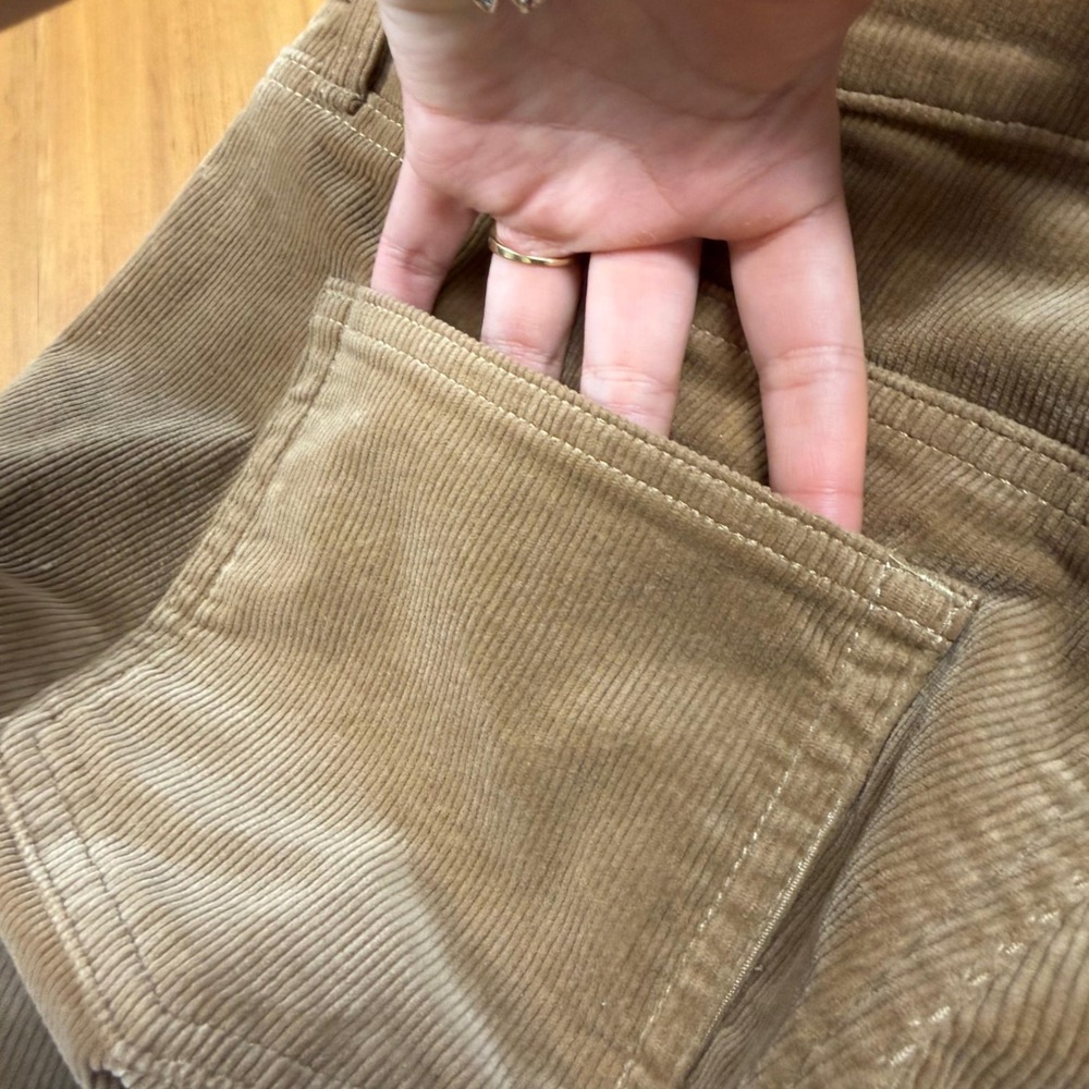 Lauren Ralph Lauren Tan Corduroy Straight Leg Pants Womens 14W Khaki Stretch - Picture 11 of 12